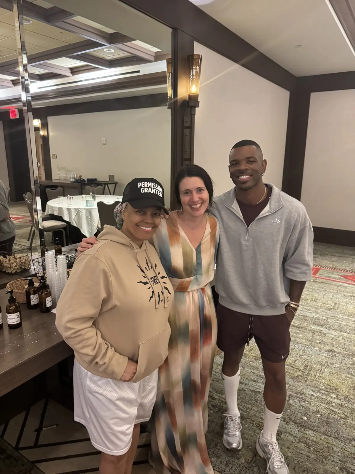 Kim Fields, aromatherapist Holly Brandenberger and Jermelle Simon-Jones at the Retreat